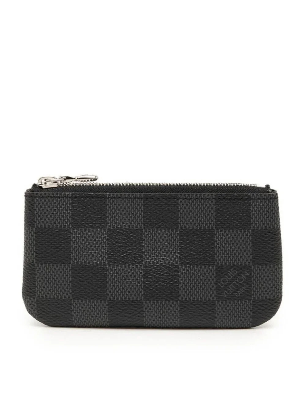 Louis Vuitton Damier Graphite Pochette Cles Coin Purse Black Leather
